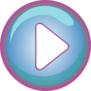 download Play Button Green With Blue Border clipart image with 90 hue color