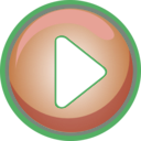 download Play Button Green With Blue Border clipart image with 270 hue color