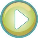 download Play Button Green With Blue Border clipart image with 315 hue color