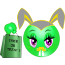 download Rabbit Smiley Emoticon clipart image with 90 hue color
