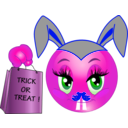 download Rabbit Smiley Emoticon clipart image with 270 hue color