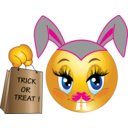 download Rabbit Smiley Emoticon clipart image with 0 hue color
