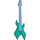 download Guitar clipart image with 180 hue color