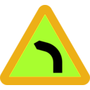 download Dangerous Bend Bend To Left clipart image with 45 hue color