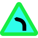 download Dangerous Bend Bend To Left clipart image with 135 hue color