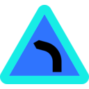 download Dangerous Bend Bend To Left clipart image with 180 hue color