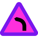 download Dangerous Bend Bend To Left clipart image with 270 hue color