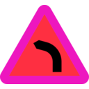 download Dangerous Bend Bend To Left clipart image with 315 hue color