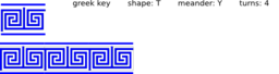 Greek Key T Shape 4 Turns Meander Lines