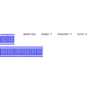 Greek Key T Shape 4 Turns Meander Lines