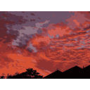 download Sunset Over Houses clipart image with 0 hue color