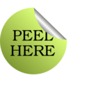 download Peel Sticker clipart image with 225 hue color