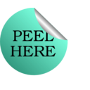 download Peel Sticker clipart image with 315 hue color