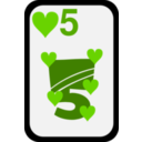 download Five Of Hearts clipart image with 90 hue color