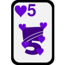 download Five Of Hearts clipart image with 270 hue color