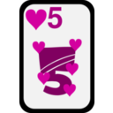 download Five Of Hearts clipart image with 315 hue color