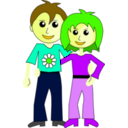 download Couple clipart image with 45 hue color