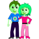 download Couple clipart image with 90 hue color