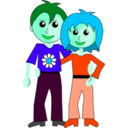 download Couple clipart image with 135 hue color