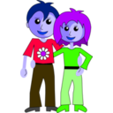 download Couple clipart image with 225 hue color