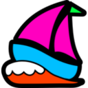 download Sailboat Icon clipart image with 135 hue color