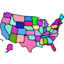 download U S Map Cartoony clipart image with 270 hue color