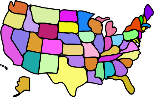 U S Map Cartoony