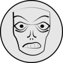 download Angry Face clipart image with 180 hue color