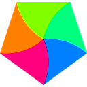 download Swirly Pentagon clipart image with 90 hue color