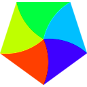 download Swirly Pentagon clipart image with 135 hue color