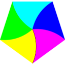 download Swirly Pentagon clipart image with 180 hue color