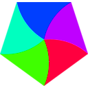 download Swirly Pentagon clipart image with 225 hue color