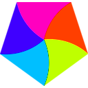 download Swirly Pentagon clipart image with 315 hue color