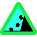 download Falling Rocks From Rhs Roadsign clipart image with 135 hue color