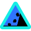 download Falling Rocks From Rhs Roadsign clipart image with 180 hue color