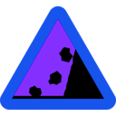 download Falling Rocks From Rhs Roadsign clipart image with 225 hue color