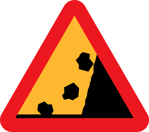 Falling Rocks From Rhs Roadsign