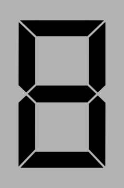 Seven Segment Display Gray 8