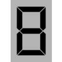 Seven Segment Display Gray 8