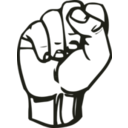 download Sign Language S Fist clipart image with 45 hue color