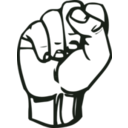 download Sign Language S Fist clipart image with 90 hue color