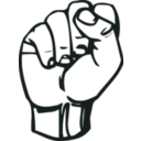 download Sign Language S Fist clipart image with 135 hue color