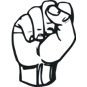 download Sign Language S Fist clipart image with 180 hue color