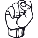 download Sign Language S Fist clipart image with 225 hue color