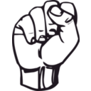 download Sign Language S Fist clipart image with 270 hue color