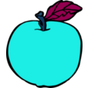 download Apple clipart image with 180 hue color