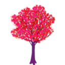 download Tree In Spring clipart image with 270 hue color