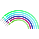 download Light Emiting Diodes Rainbow clipart image with 135 hue color