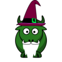 download Cartoon Gnu Wizard clipart image with 90 hue color
