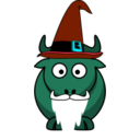download Cartoon Gnu Wizard clipart image with 135 hue color